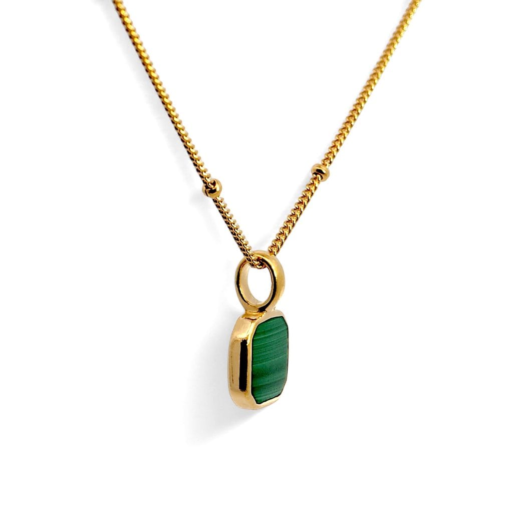 Octa Petit Necklace Green Gold
