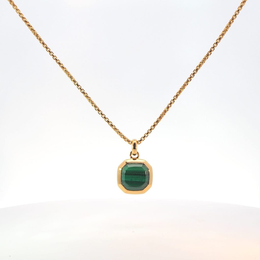 Octa Necklace Green Gold